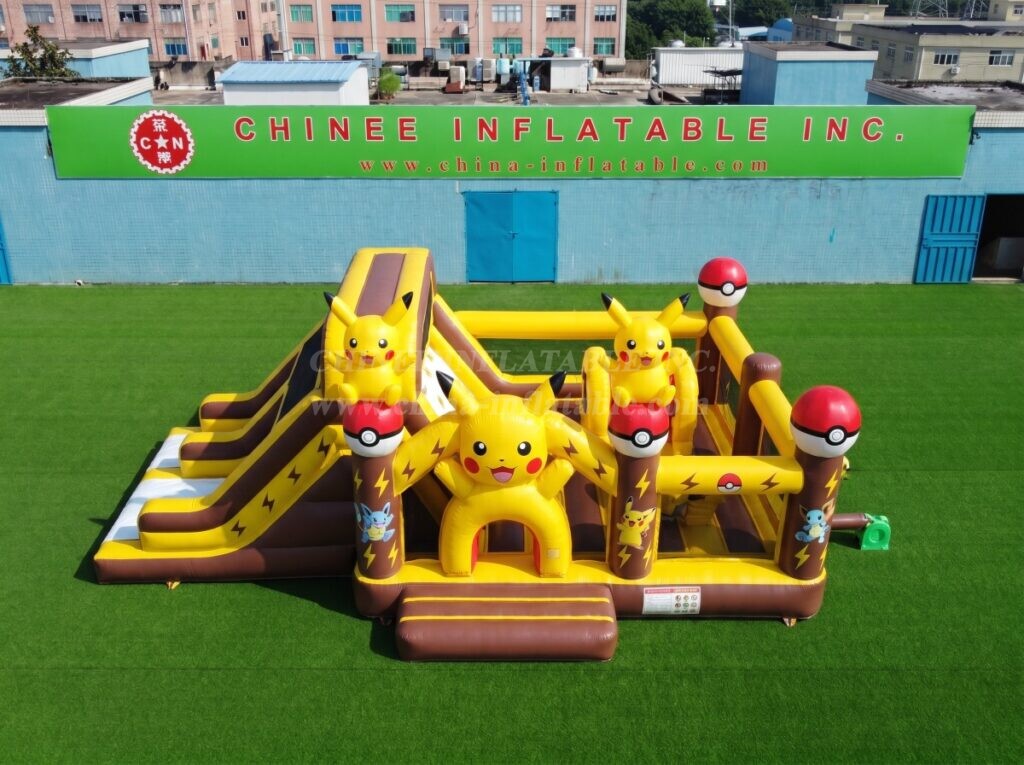 T2-8941 Pokémon Pikachu Theme Inflatable Combo Bouncer with Slide
