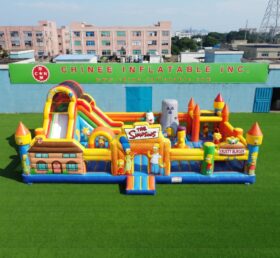 T2-8943 The Simpsons Theme Inflatable Combo Bouncy Castle with Slide