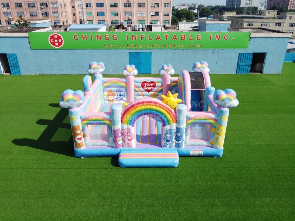 T2-8951 Care Bears Inflatable Combo Bouncy Castle with Slide