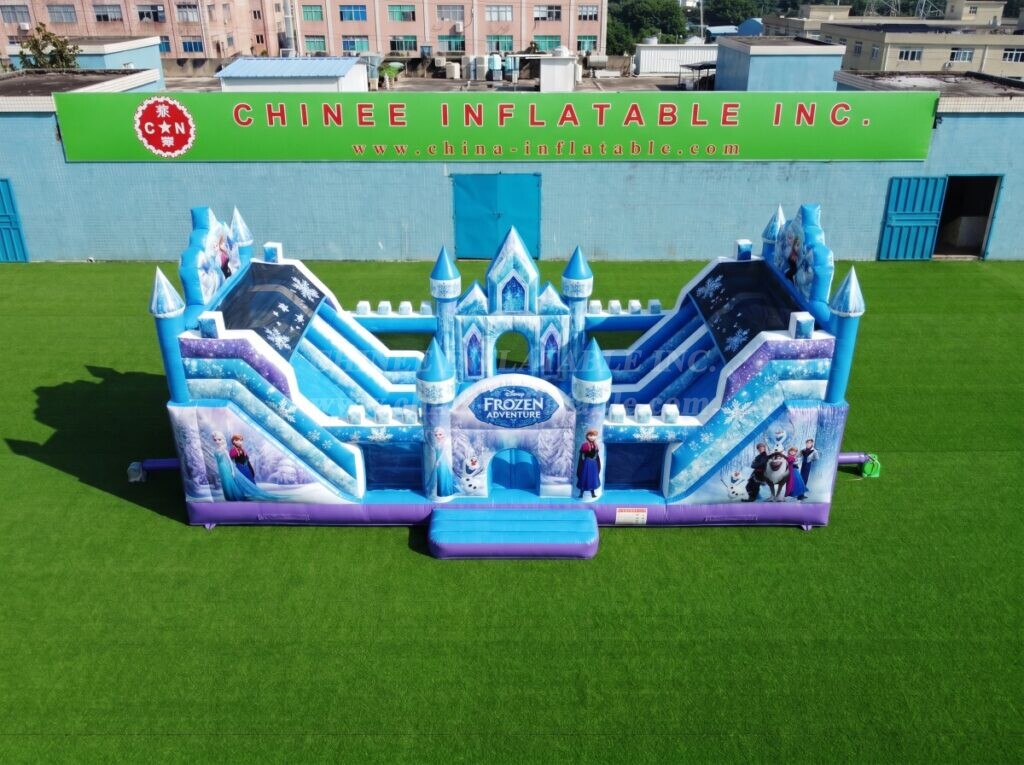 T2-8956 Frozen Theme Inflatable Castle Dual Slide Combo