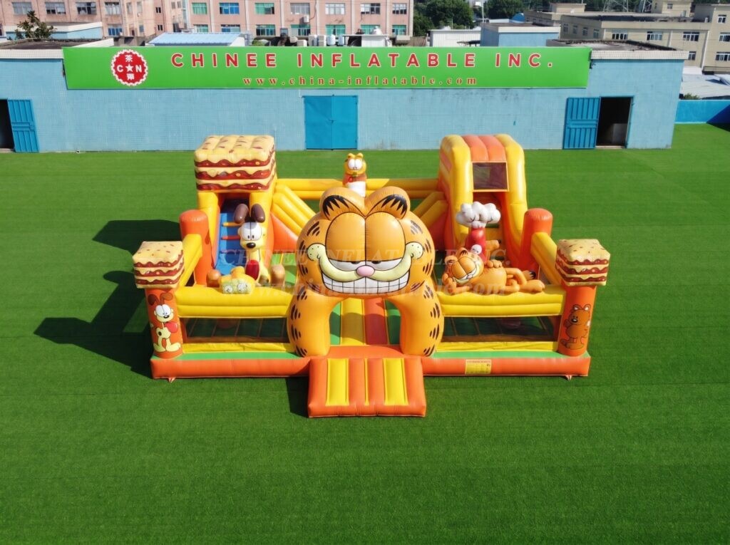 T2-8963 Garfield Inflatable Combo Bouncy Castle with Slide