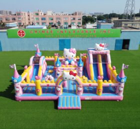 T2-8965 Hello Kitty Inflatable Combo Bouncy Castle with Double Slides
