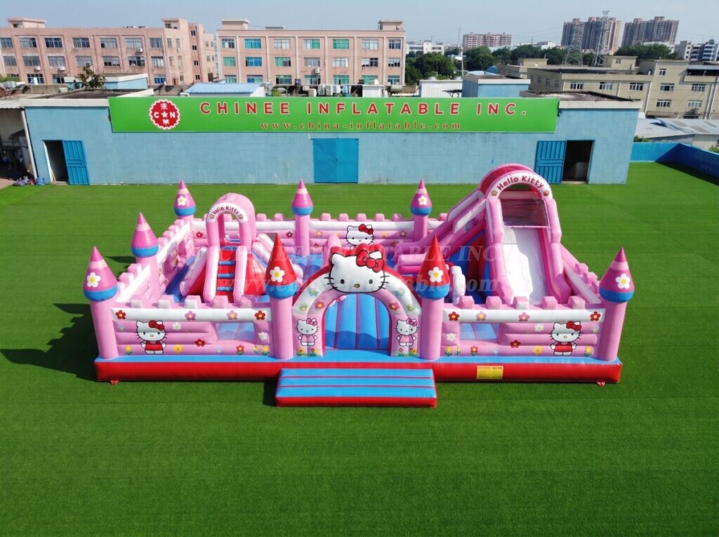 T2-8966 Hello Kitty Inflatable Combo Castle with Slide