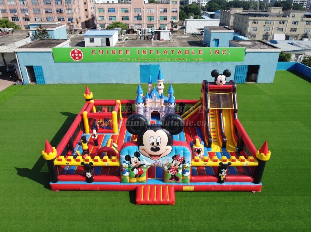 T2-8977 Mickey & Minnie Inflatable Combo Castle with Slide