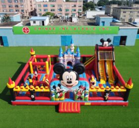 T2-8977 Mickey & Minnie Inflatable Combo Castle with Slide