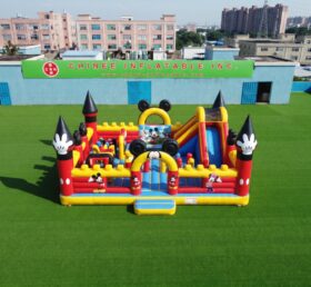 T2-8980 Mickey & Minnie Inflatable Combo Bouncer with Slide