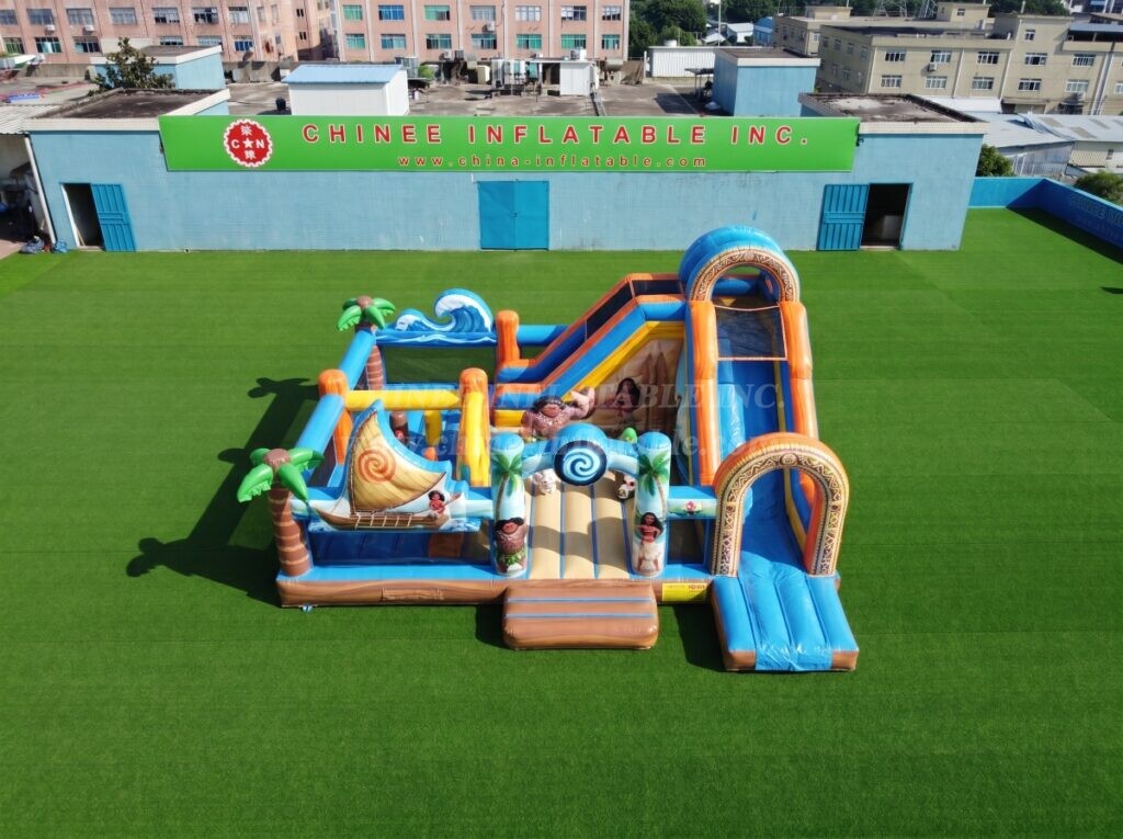 T2-8988 Moana Theme Inflatable Combo Bouncy Castle with Slide