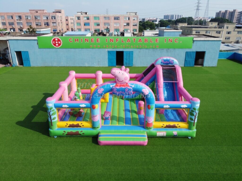 T2-8993 Peppa Pig Inflatable Bouncy Castle Combo with Slide