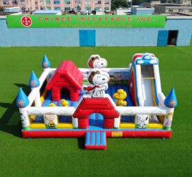 T2-9002 Snoopy Themed Inflatable Combo Bouncer with Slide