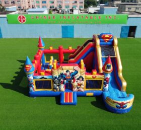 T2-9007 Superhero Inflatable Bounce House Combo with Slide