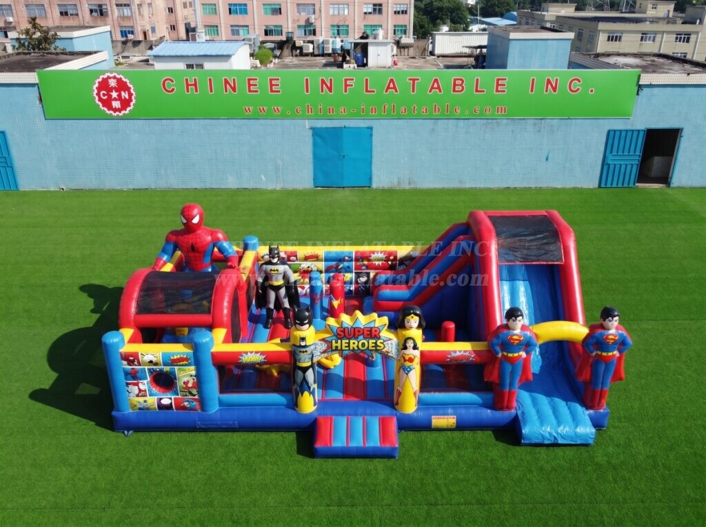 T2-9008 Super Heroes Inflatable Combo Bouncer with Slide