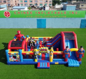T2-9008 Super Heroes Inflatable Combo Bouncer with Slide
