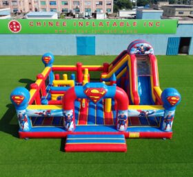 T2-9011 Superman Theme Inflatable Combo Bouncer with Slide