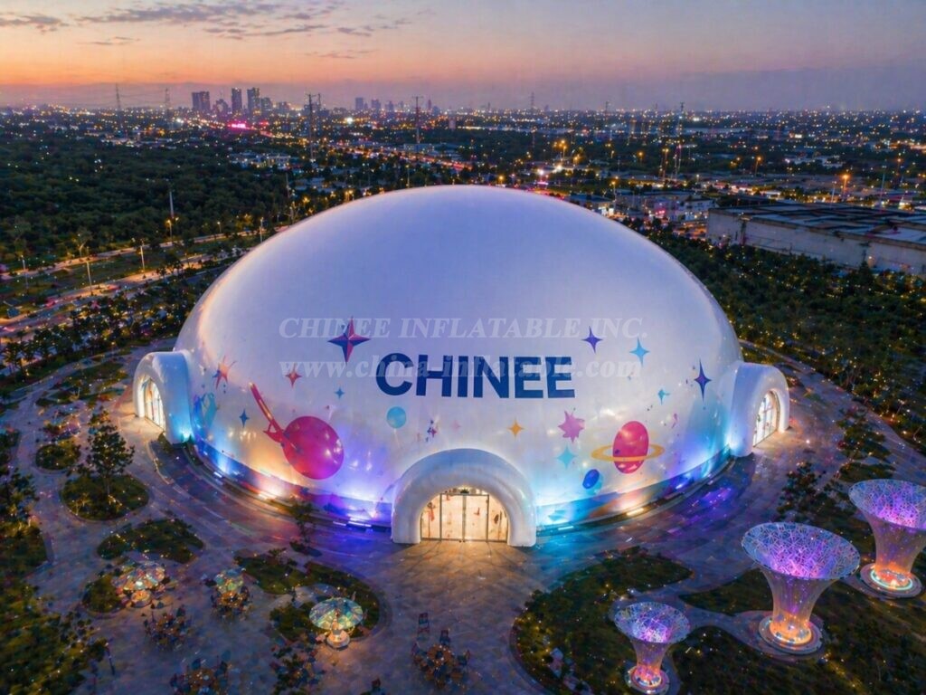 Tent3-114 Giant Inflatable Event Air Dome with Space Theme Graphics