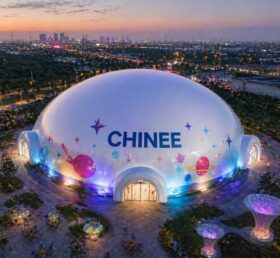 Tent3-114 Giant Inflatable Event Air Dome with Space Theme Graphics