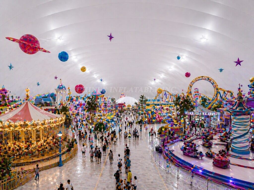 Tent3-114 Giant Inflatable Event Air Dome with Space Theme Graphics